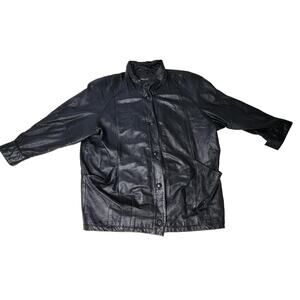 Vintage Pelle Black Leather Mob Wife Motorcycle Biker Jacket Coat Womens Size XL